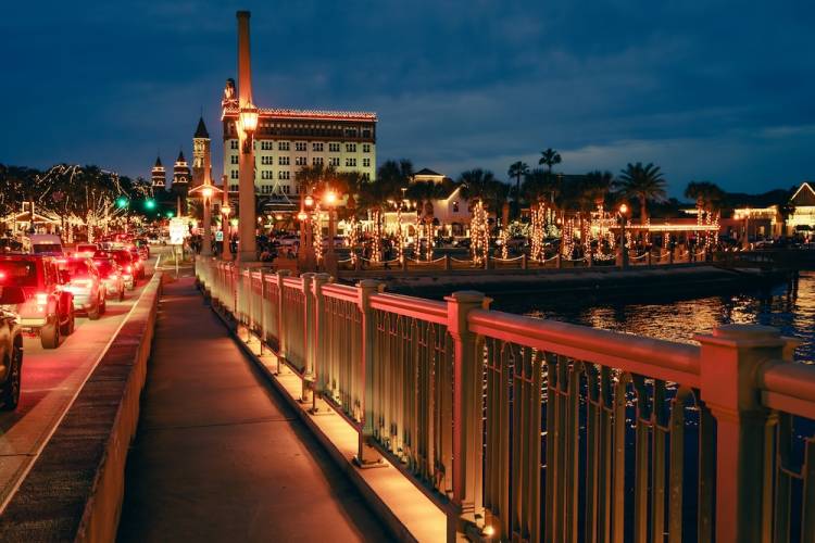 nights of lights in st. augustine view from bridge