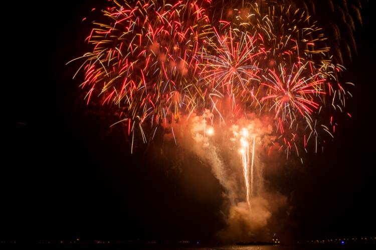 Fireworks over the bay in St. Augustine